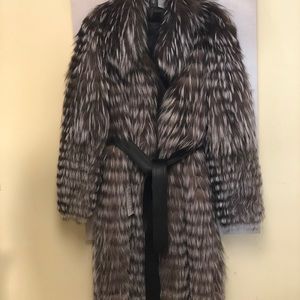 NWT Silver Fox Fur Coat Size S or A